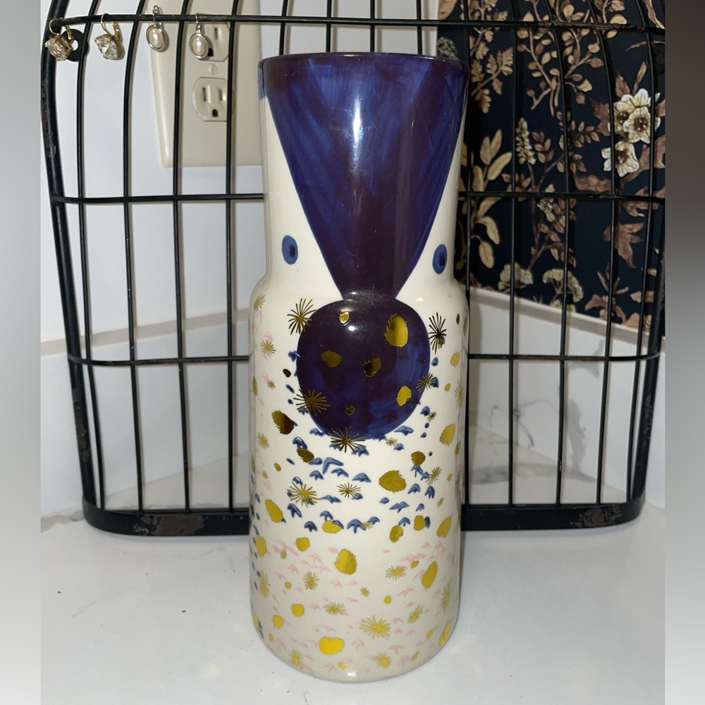 Pier 1 Imports Vase Pier One Blue White Gold